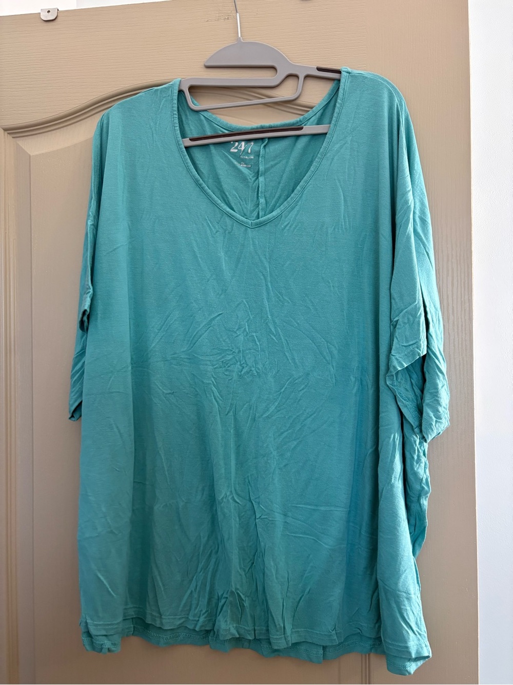 Maurices Teal V-Neck Short Sleeve Top